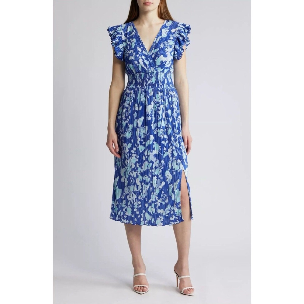 Chelsea28 Floral Blue Midi Dress